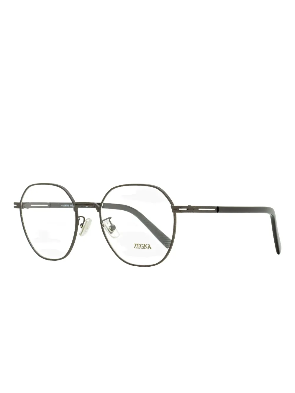 Zegna Geometric Single-bridge Glasses In Metallic
