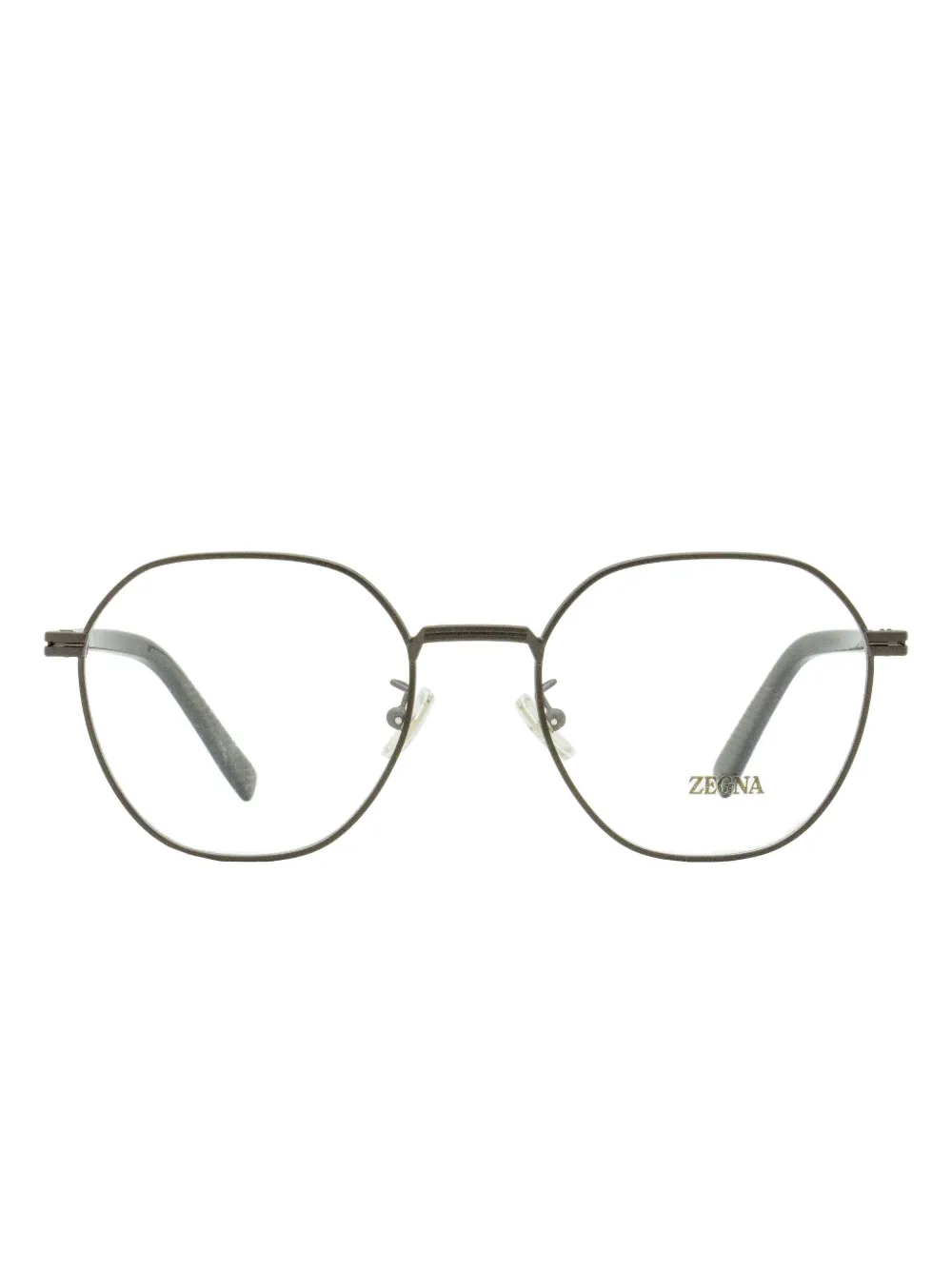 Zegna Geometric Single-bridge Glasses In Metallic