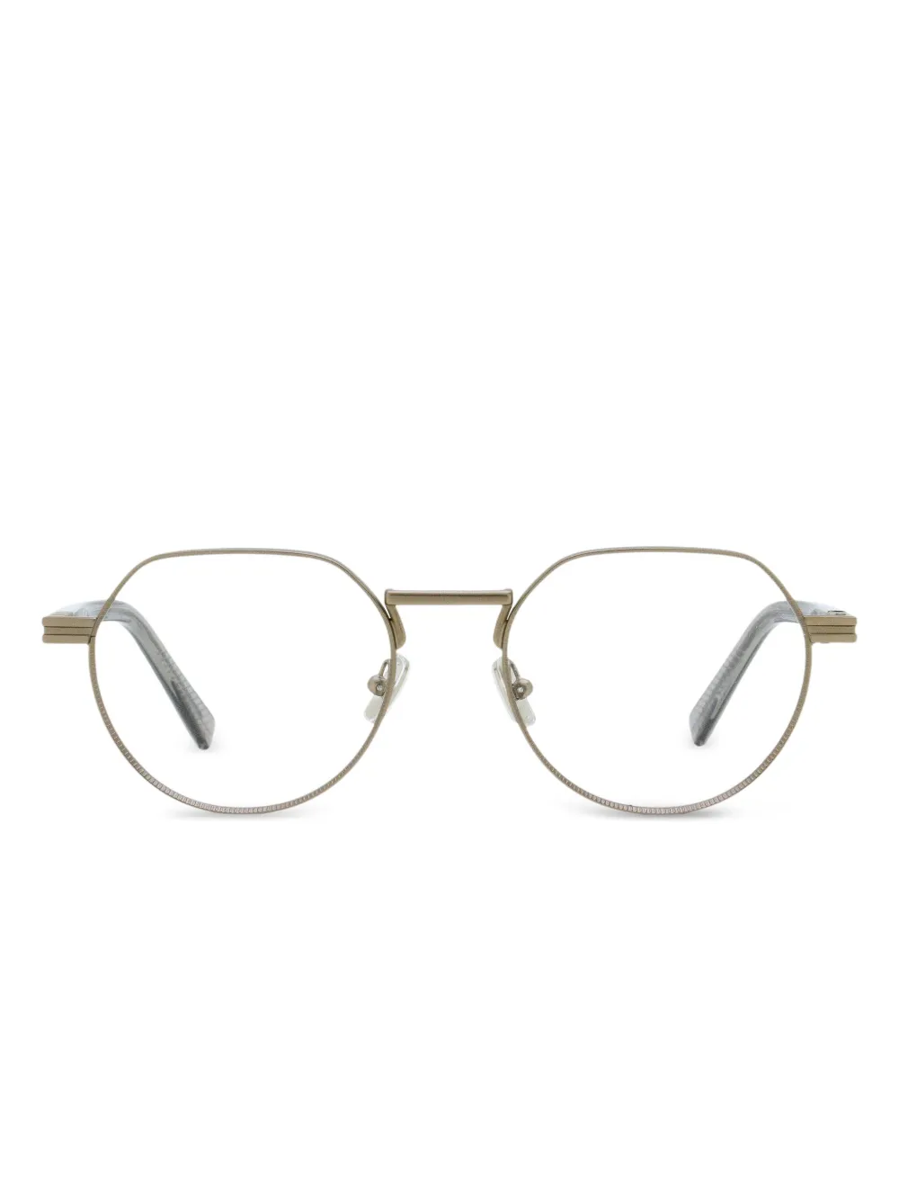 Zegna Geometric Single-bridge Glasses In Brown