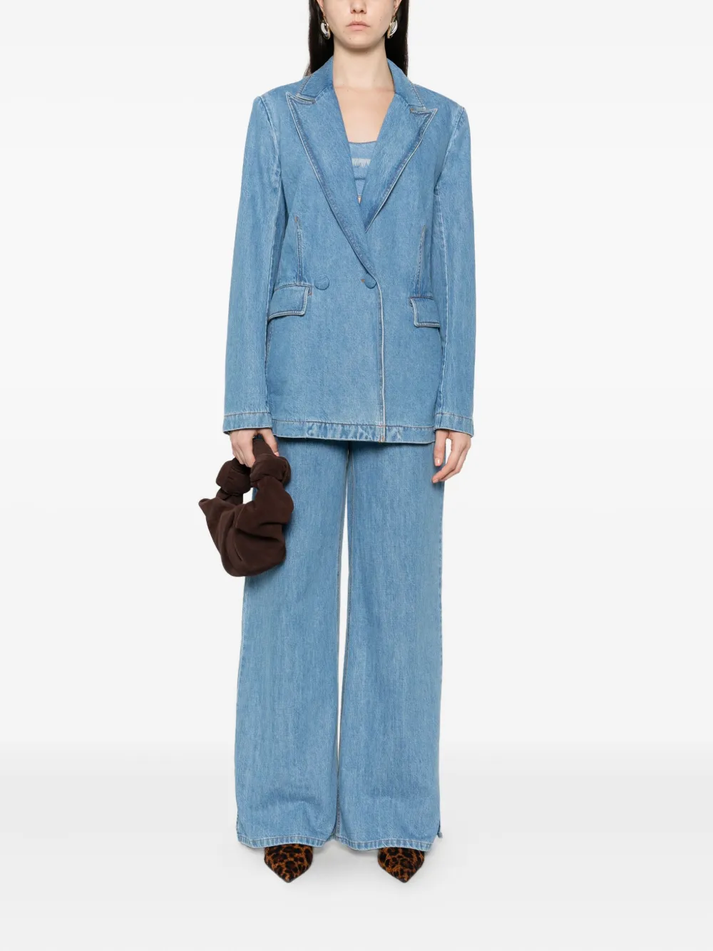 Occleus Double-breasted Bianca Blazer In Blue