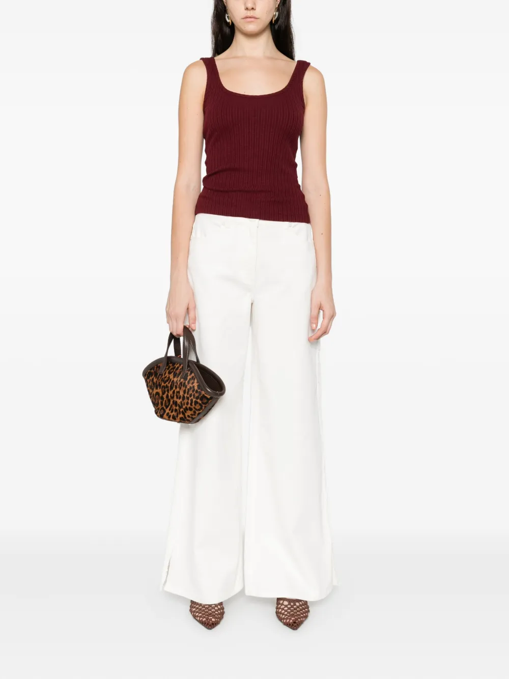 Occleus Bianca Wide-leg Trousers In White