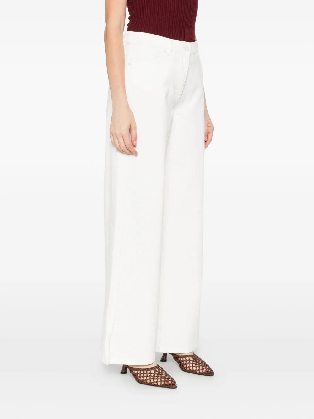 Occleus Bianca Wide-leg Trousers In White
