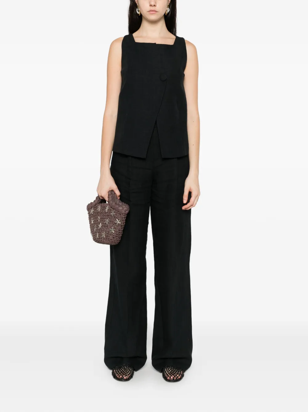 OCCLEUS Kelsey flared trousers - Zwart