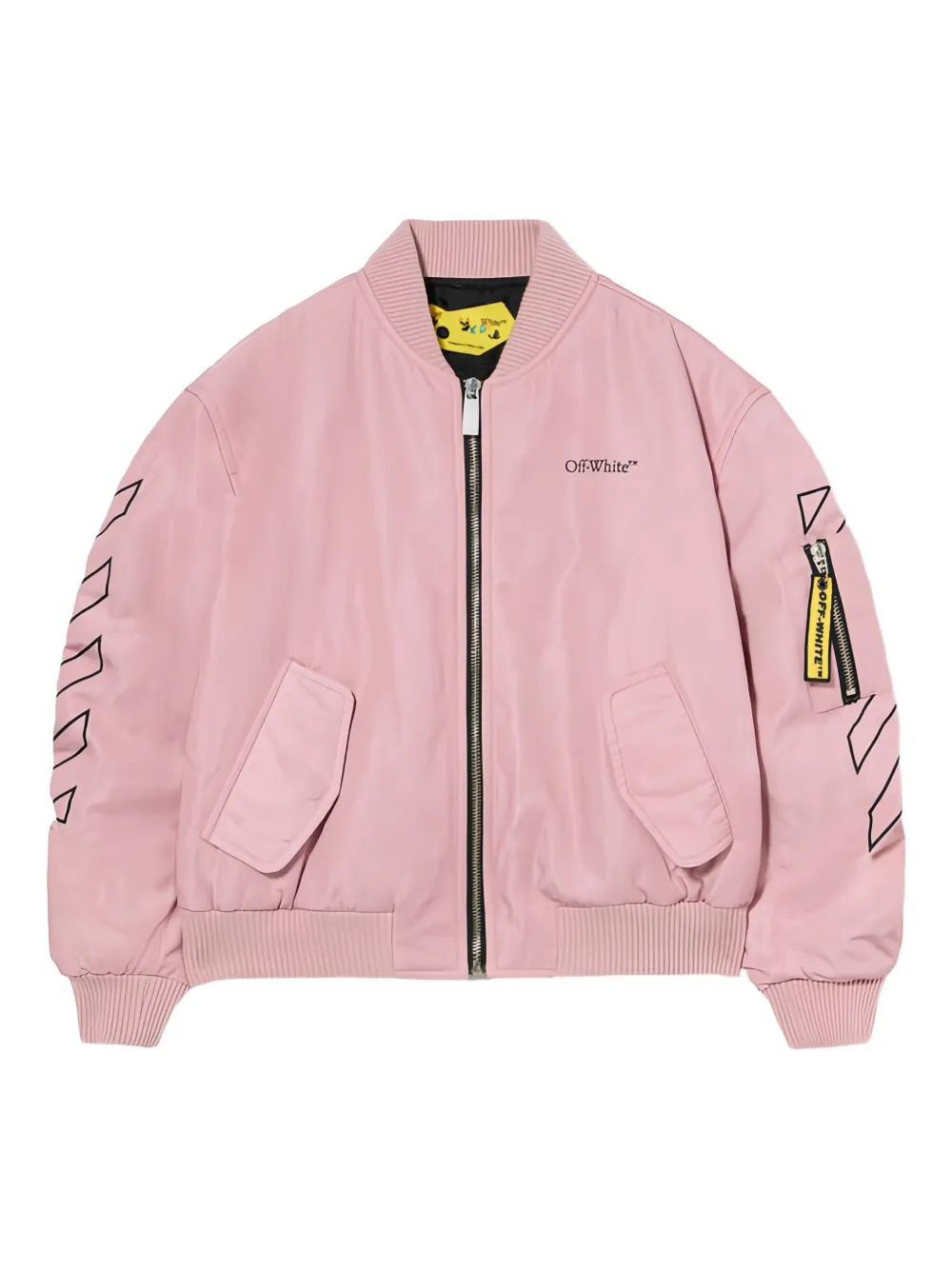 Off-White Kids logo bomber jacket - ピンク Off-White Kids logo bomber jacket - ピンク