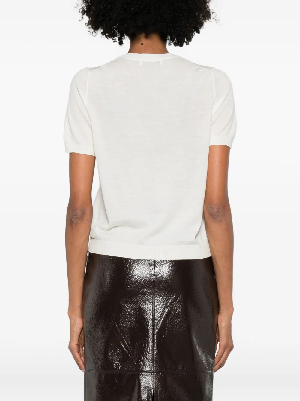 Gran Sasso Short-sleeve Knit Top In White