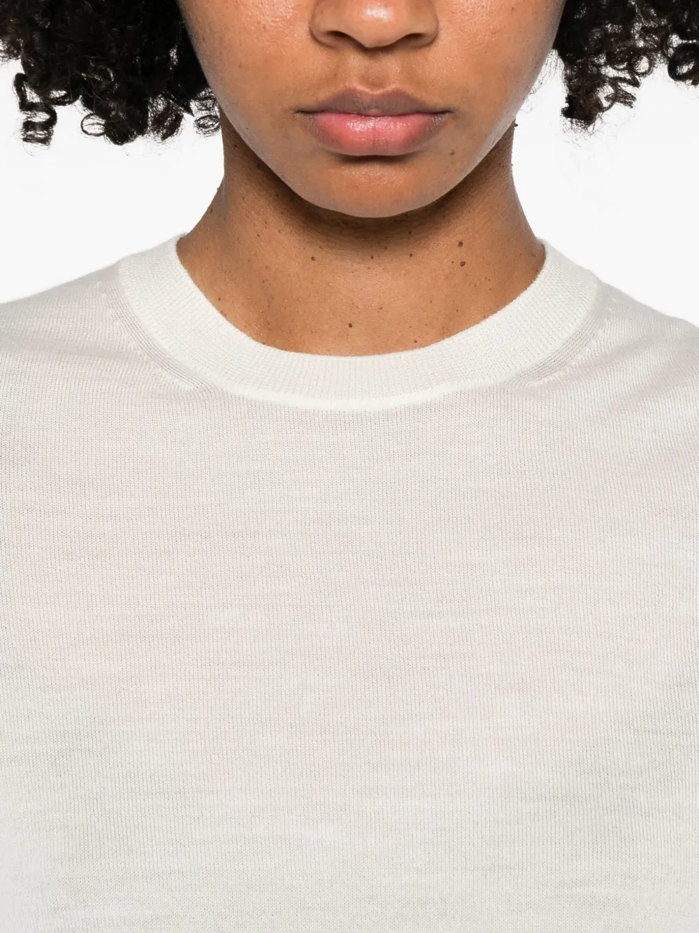 Gran Sasso Short-sleeve Knit Top In White