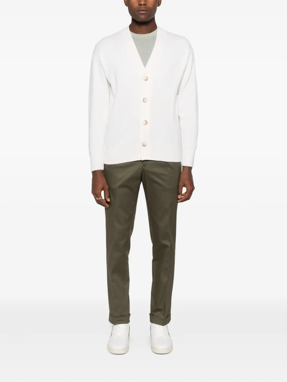 Gran Sasso V-neck Cardigan In White