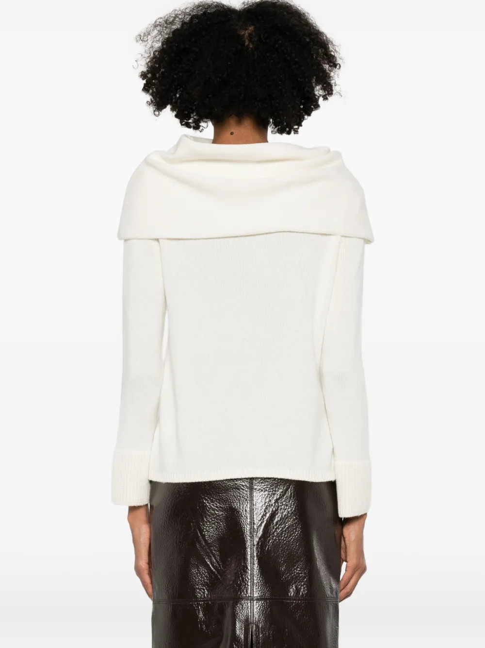 Gran Sasso Off-shoulder Sweater In White