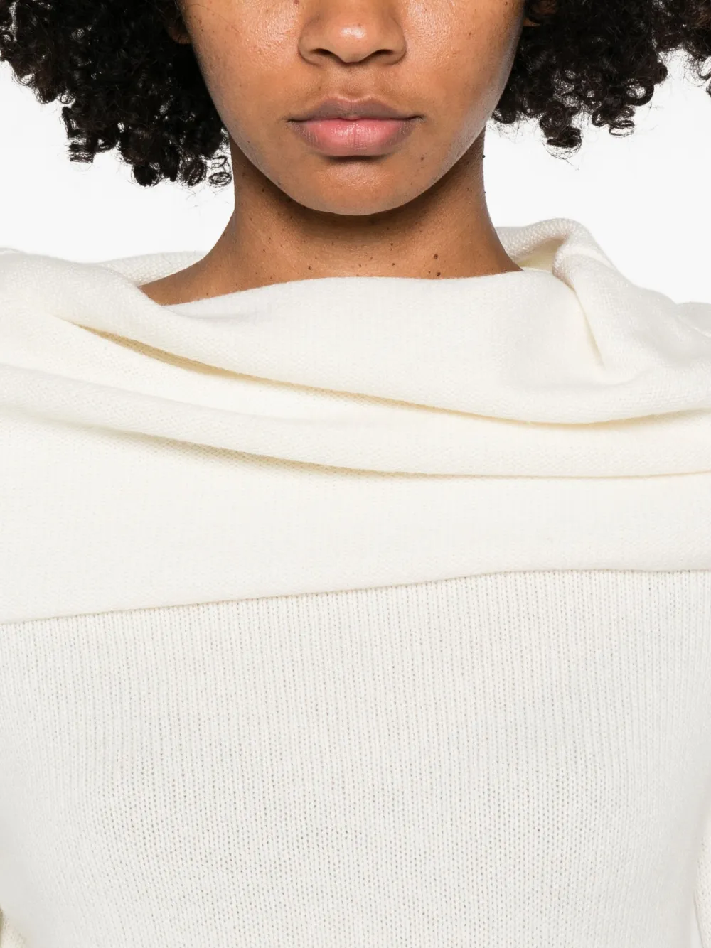 Gran Sasso Off-shoulder Sweater In White