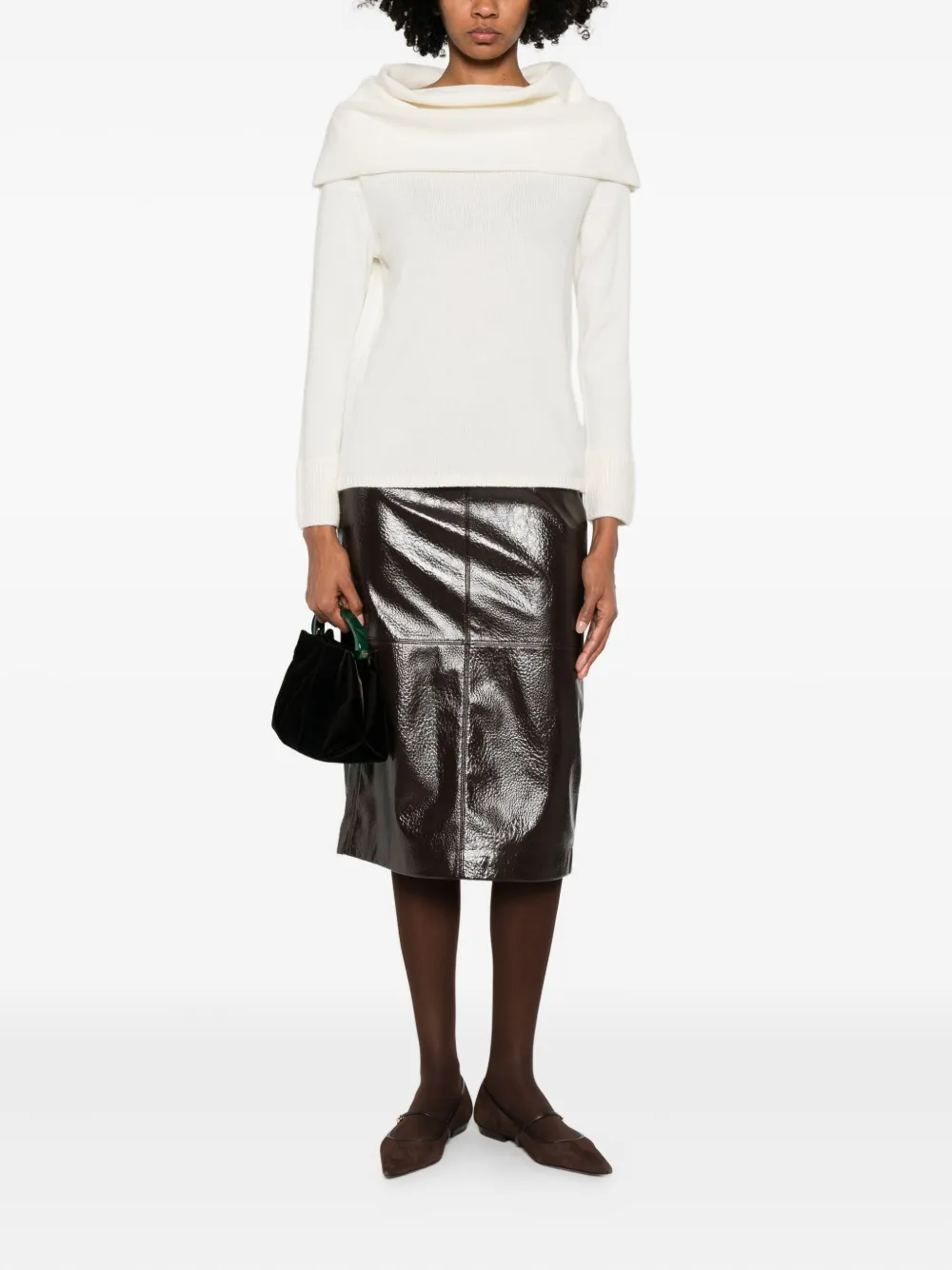 Gran Sasso Off-shoulder Sweater In White