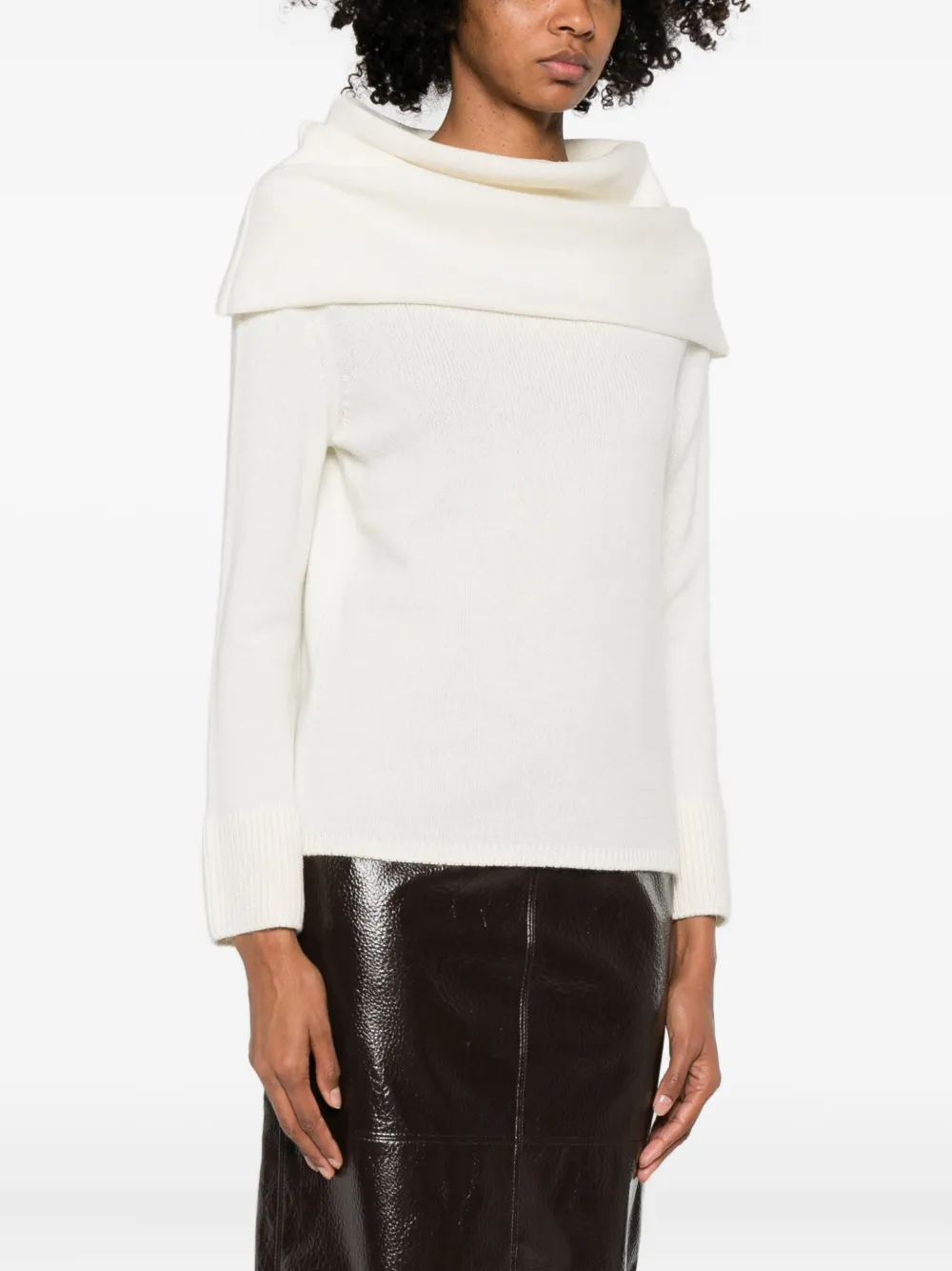 Gran Sasso Off-shoulder Sweater In White
