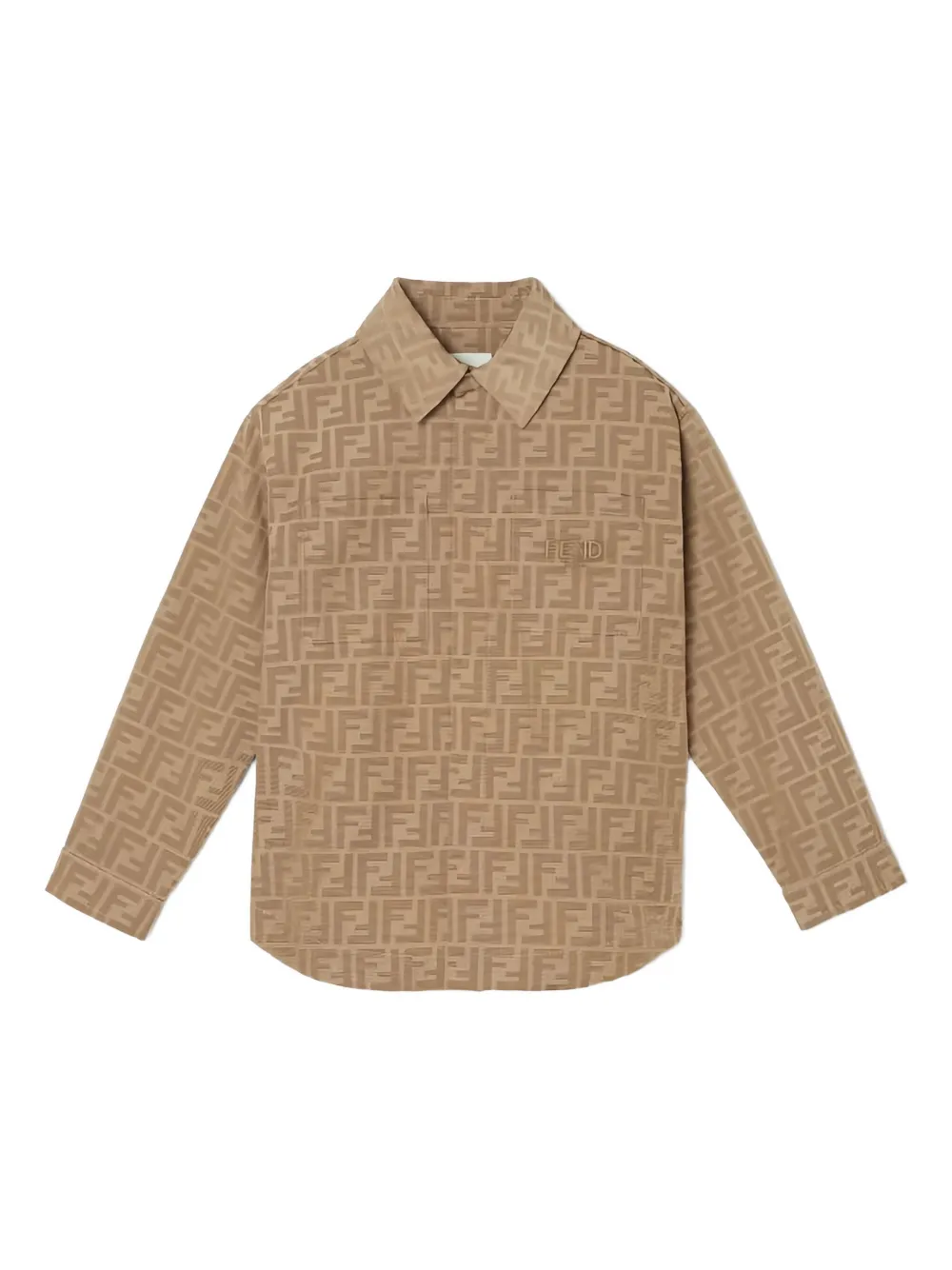 Fendi Kids logo embroidered jacket - ブラウン Fendi Kids logo embroidered jacket - ブラウン
