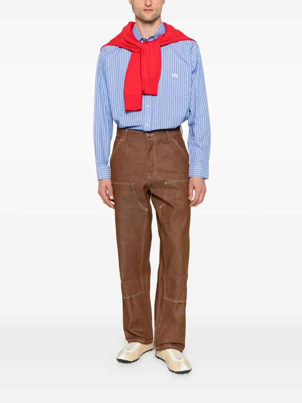 WALK IN PARIS logo-embroidered striped shirt | Image 2