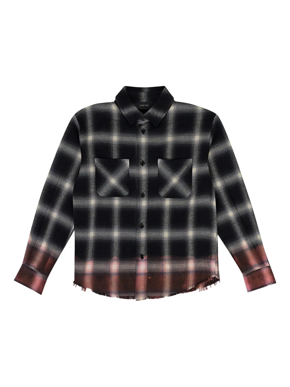 AMIRI KIDS distressed-effect checked shirt | Black | Image 1