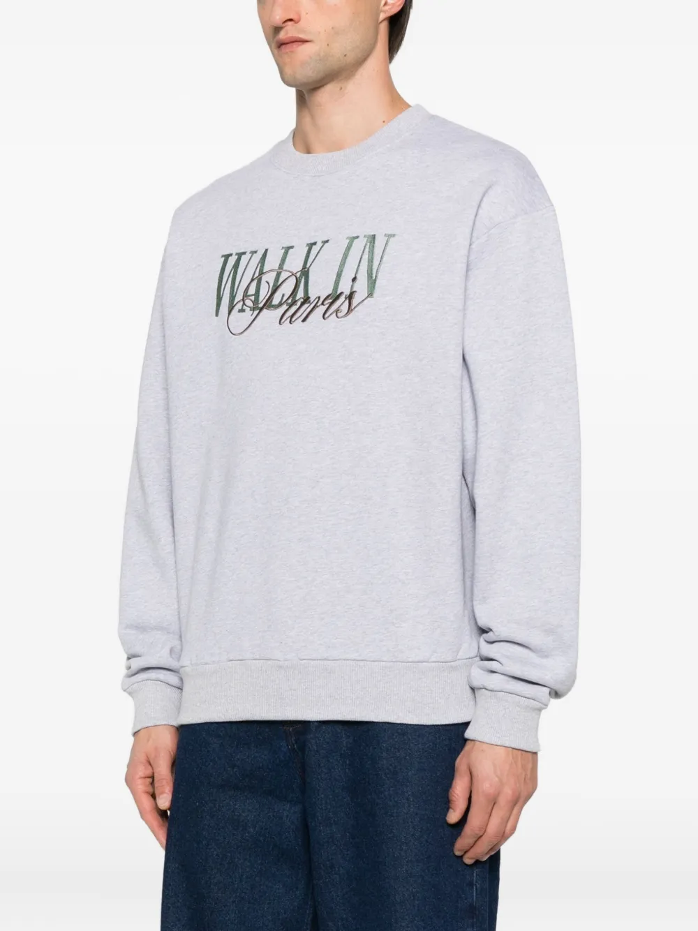 Walk In Paris Logo-embroidered Sweatshirt In White