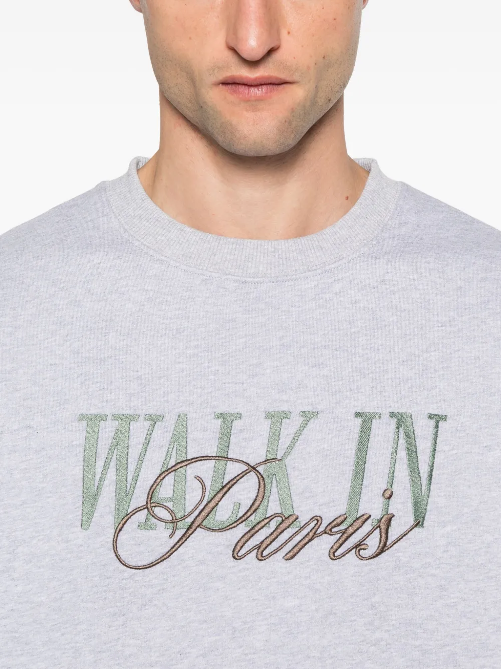Walk In Paris Logo-embroidered Sweatshirt In White