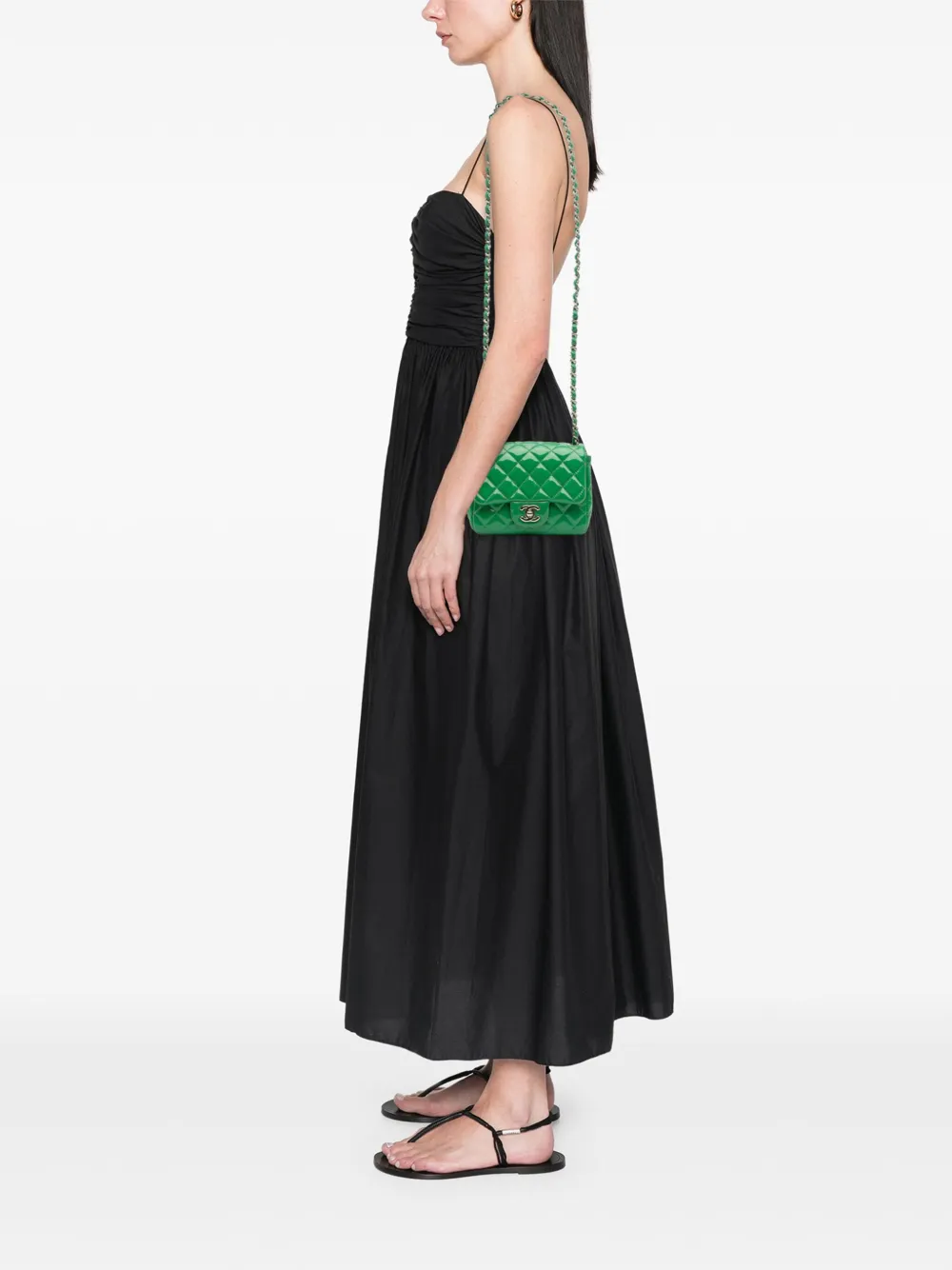 CHANEL Pre-Owned 2012 Mini Square Classic Patent Single Flap crossbody bag | Pre-Owned | Image 2