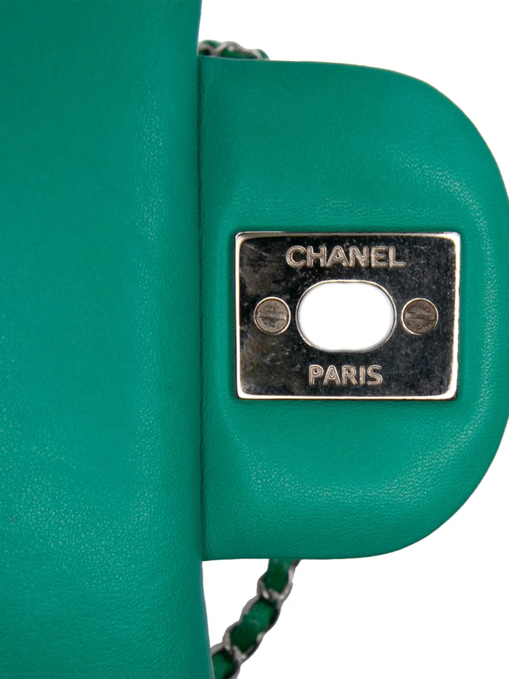 2012 Mini Square Classic Patent Single Flap Crossbody Bag