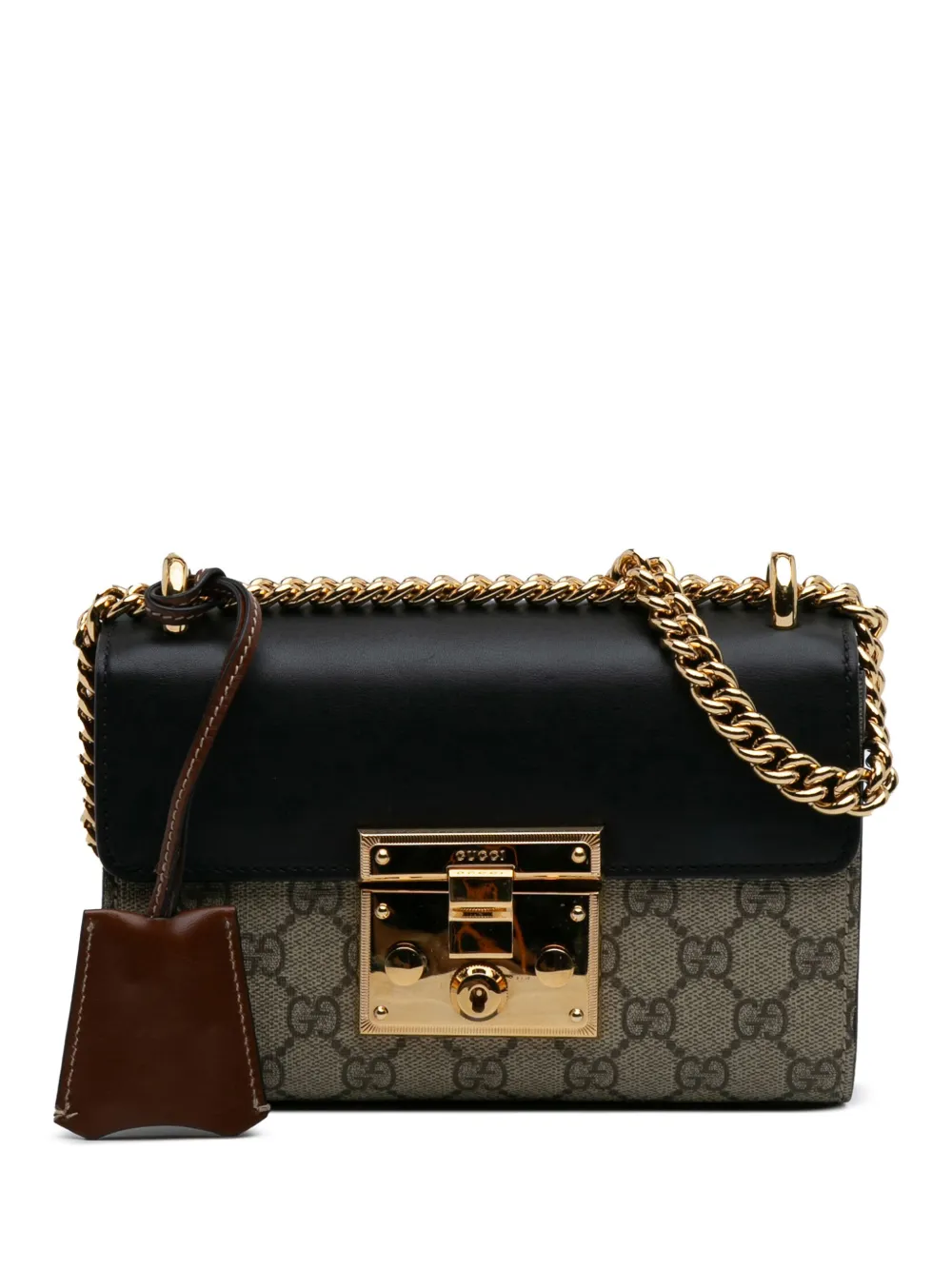 Gucci Pre-Owned 2016-2025 スモール GGスプリーム ビー パドロック ショルダーバッグ - ブラウン Gucci Pre-Owned 2016-2025 スモール GGスプリーム ビー パドロック ショルダーバッグ - ブラウン