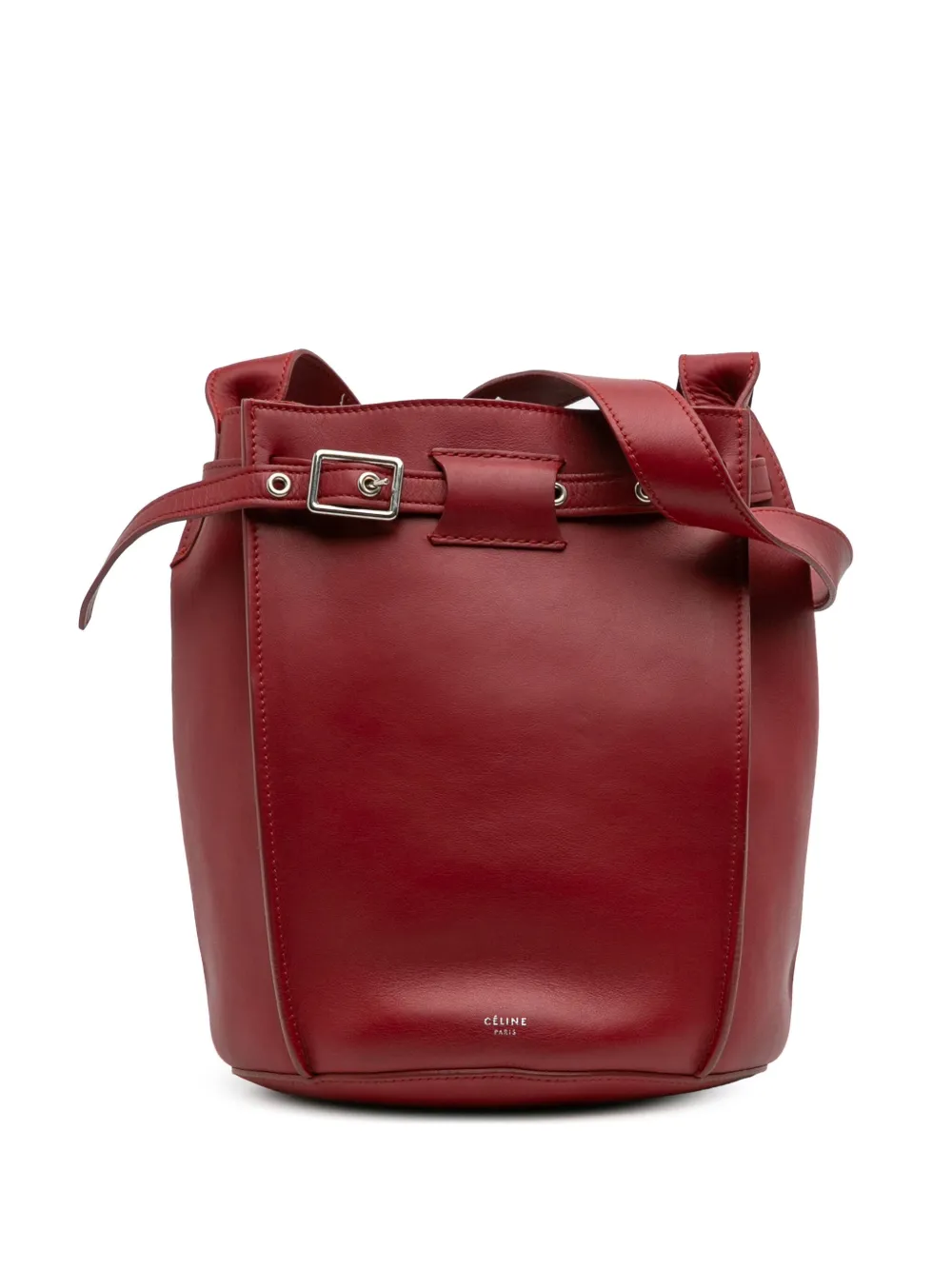Pre-owned Celine 2018 Leather Big Bag Bucket Crossbody Bag In Red