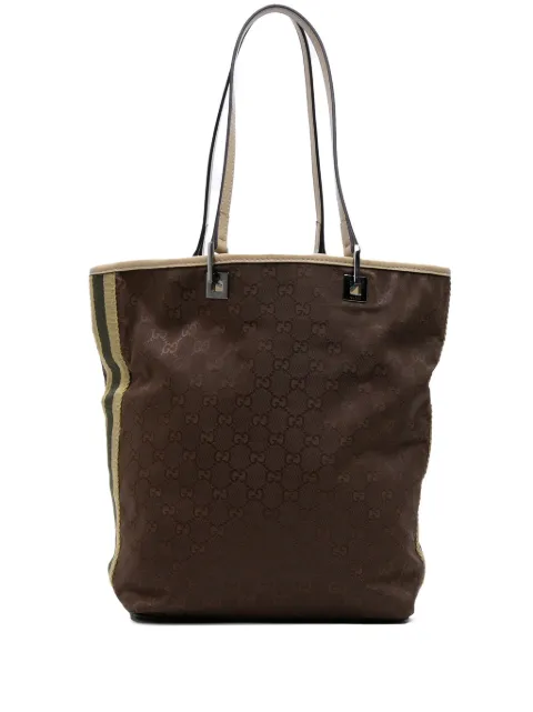 Gucci Pre-Owned tote en lona GG con detalle Web 2021-2025