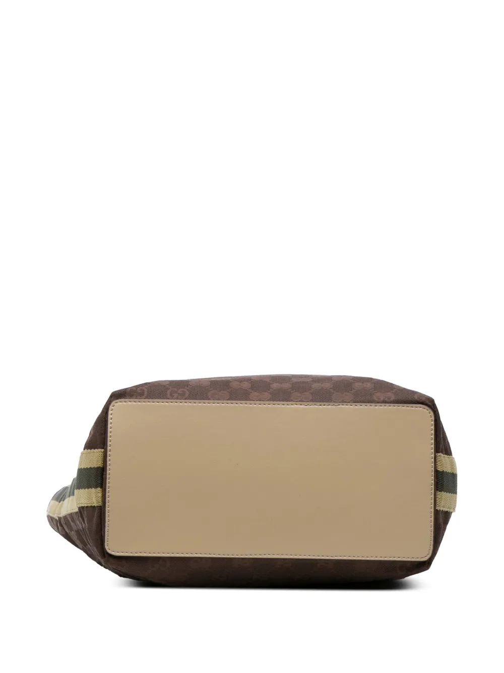 Pre-owned Gucci 2021-2025 Gg Canvas Web Tote Bag In Brown