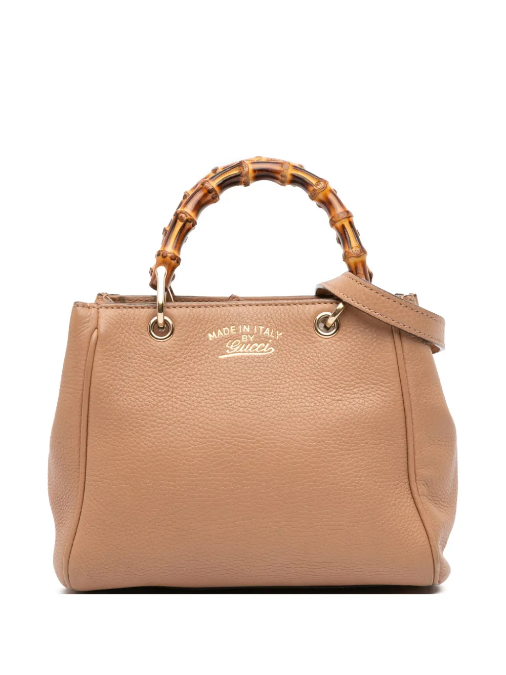 Gucci Pre-Owned 2016-2025 ミニ カーフスキン バンブー ショッパー サッチェルバッグ - ブラウン Gucci Pre-Owned 2016-2025 ミニ カーフスキン バンブー ショッパー サッチェルバッグ - ブラウン
