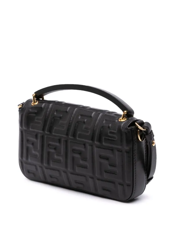 ✨希少✨FENDI ケース　バゲット　エンボス　FF柄　レザー　ブラック Fendi Pre-Owned 2000-2025 ズッカ エンボスレザー バゲット フォン