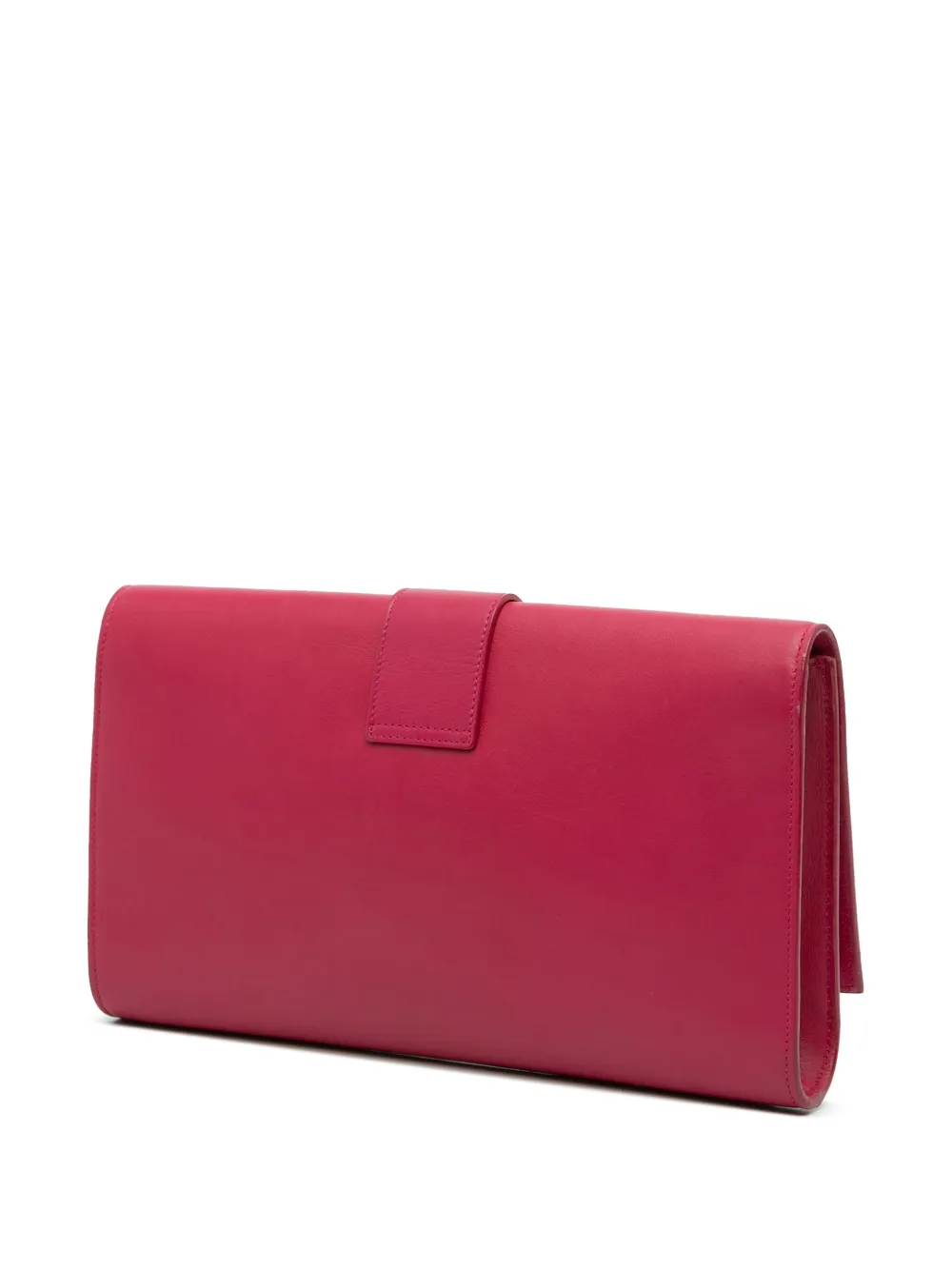 Pre-owned Saint Laurent 2013-2025 Leather Chyc Ligne Clutch Bag In Pink