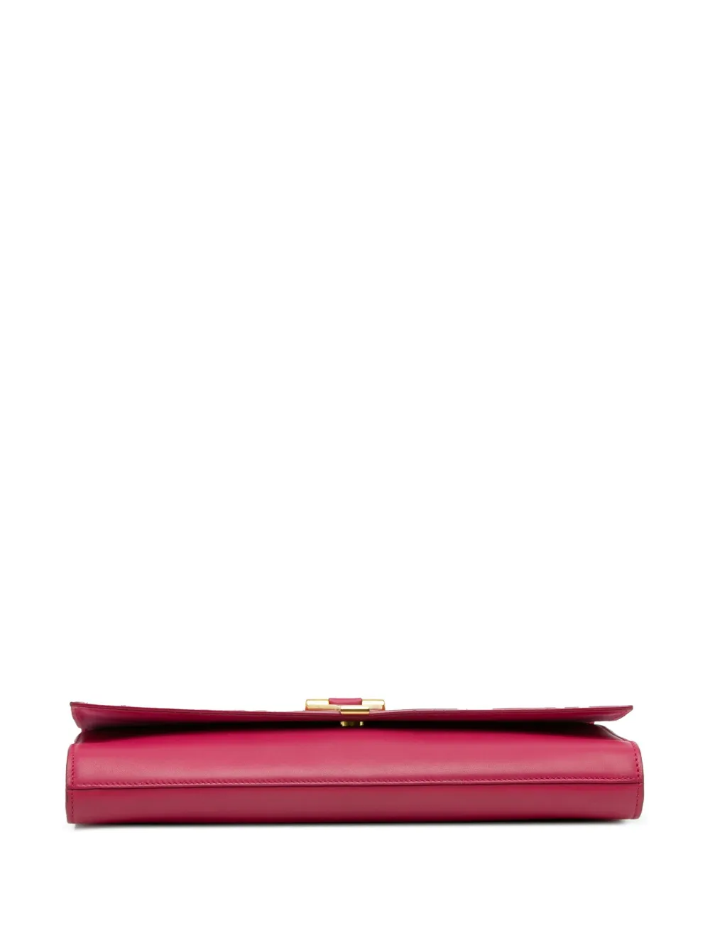 Pre-owned Saint Laurent 2013-2025 Leather Chyc Ligne Clutch Bag In Pink