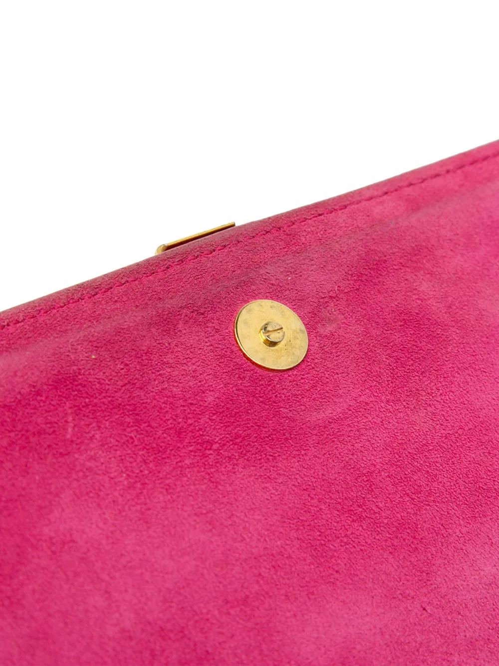 Pre-owned Saint Laurent 2013-2025 Leather Chyc Ligne Clutch Bag In Pink