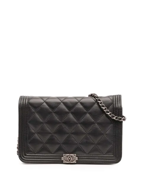 CHANEL Pre-Owned bolsa crossbody capitonada de piel de cordero Boy Wallet On Chain 2018-2019
