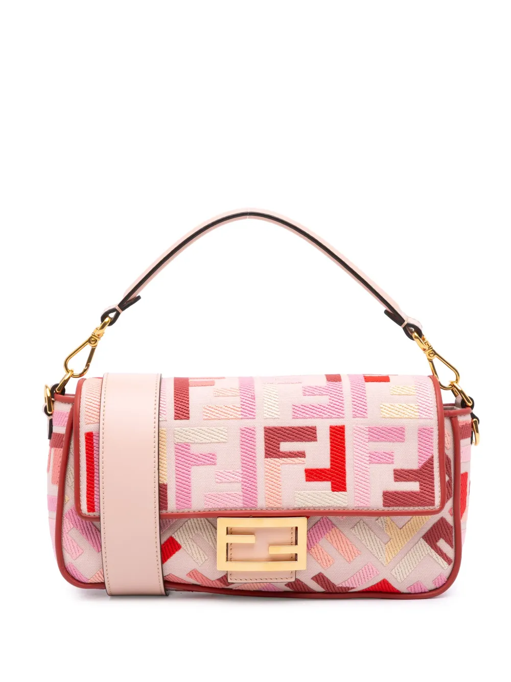 Fendi Pre-Owned 2010-2025 Zucca Embroidered Canvas Baguette satchel | Pink | Image 1
