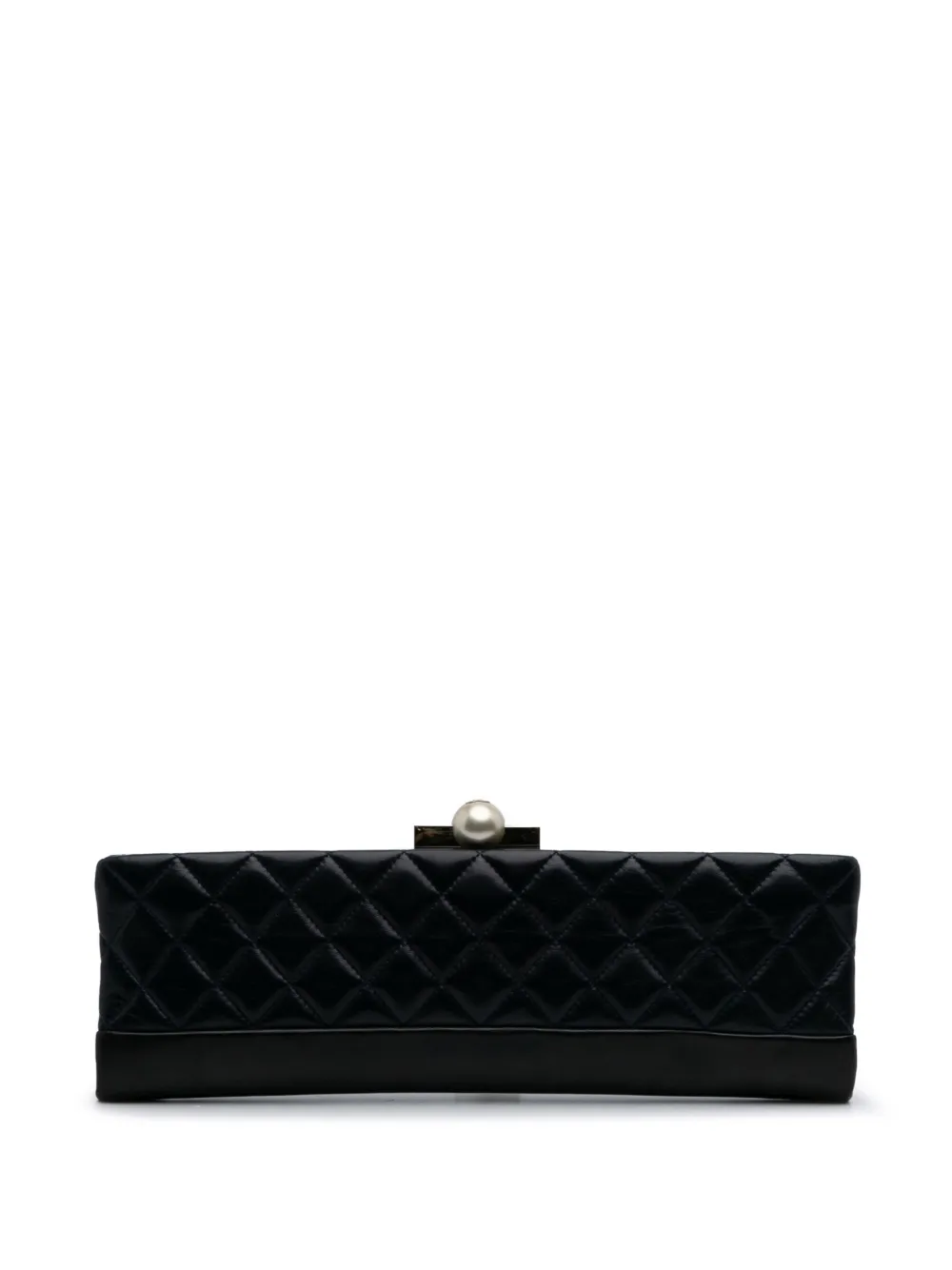 CHANEL Pre-Owned 2014 CC Quilted Lambskin Pearl clutch bag - ブラック CHANEL Pre-Owned 2014 CC Quilted Lambskin Pearl clutch bag - ブラック