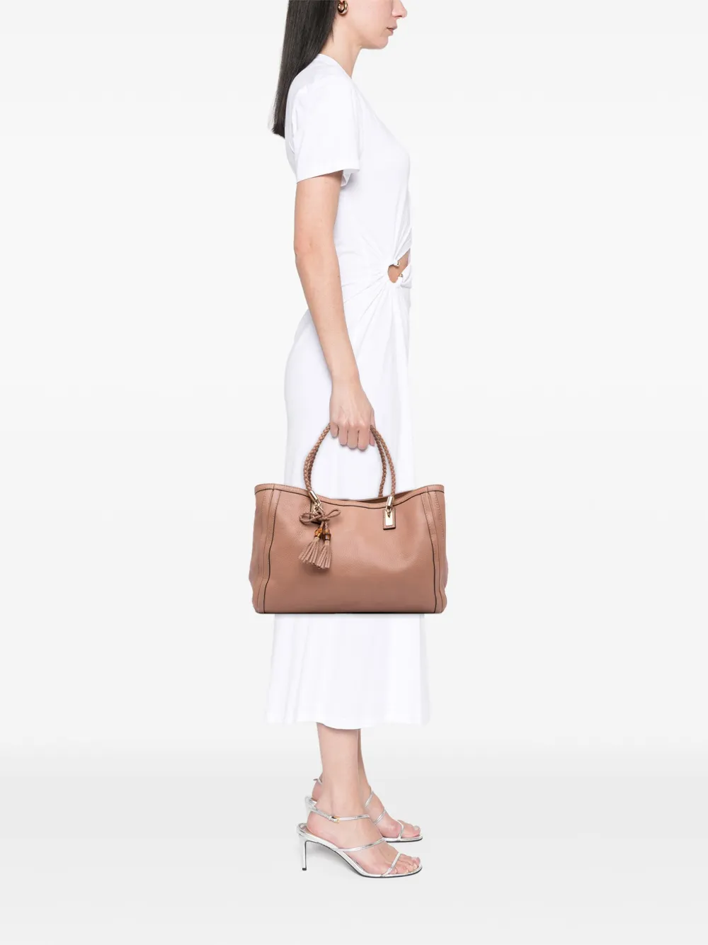 Pre-owned Gucci 2016-2025 Medium Leather Bella Tote Bag In Pink