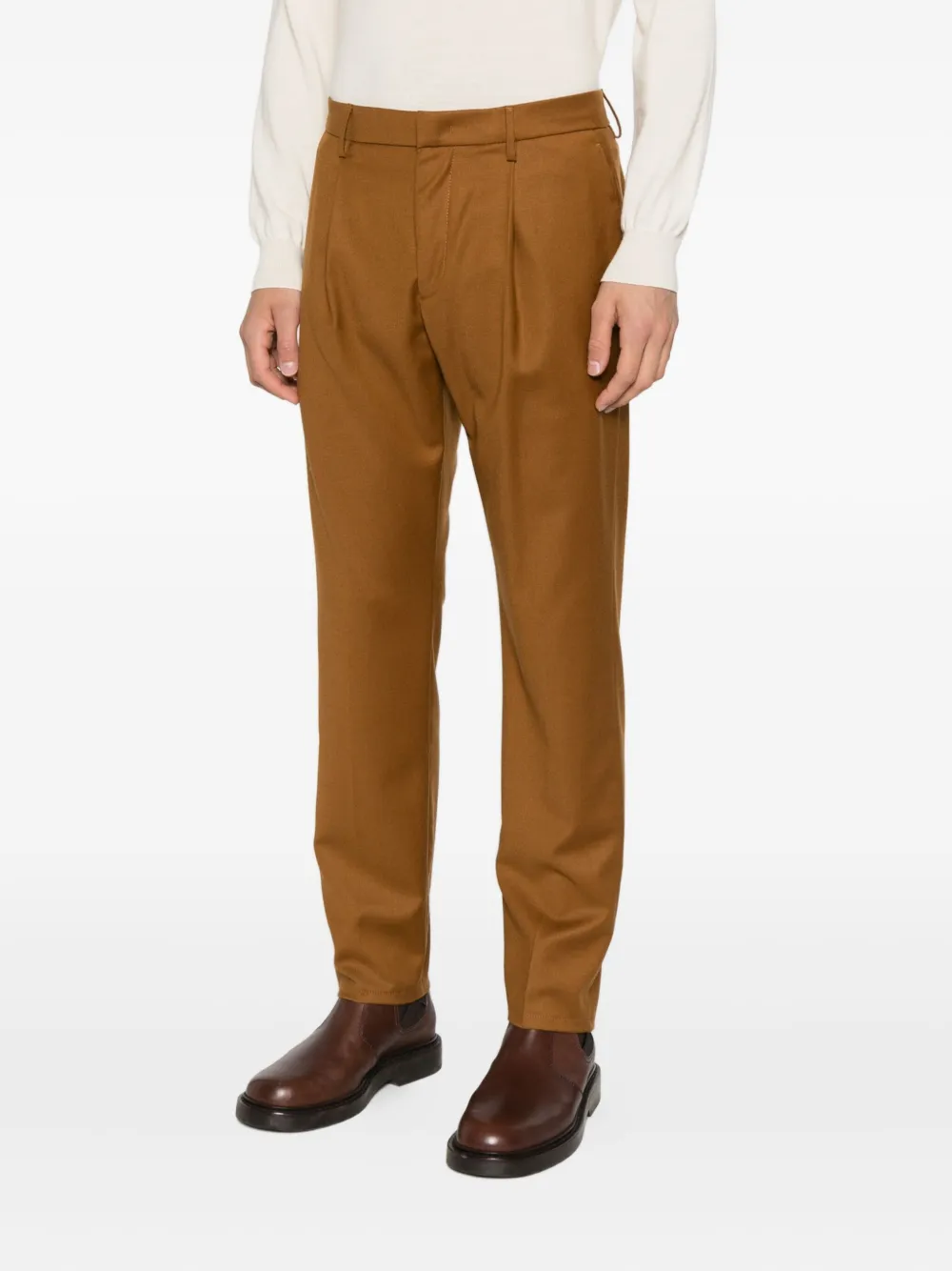 Dondup Ralp Pleated Trousers In Brown