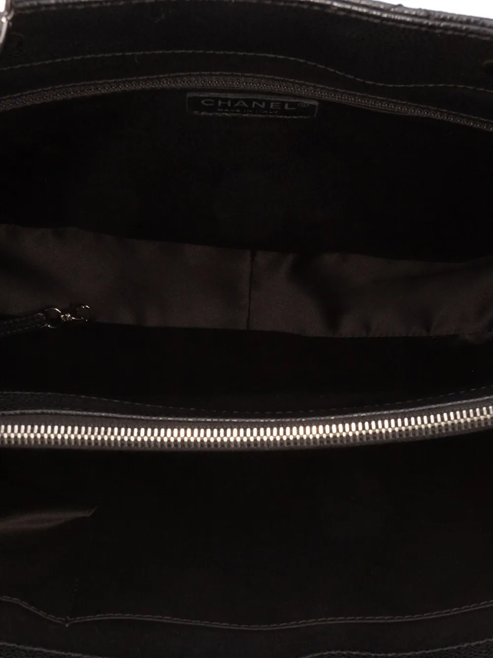 Pre-owned Chanel 2012-2013 Caviar Grand Shopping Xl Tote Bag In Black