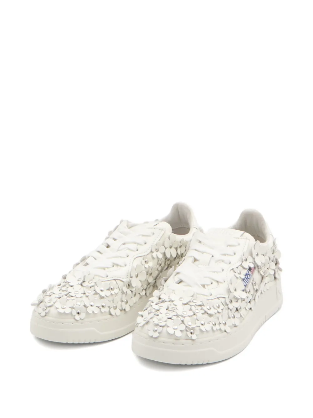 Autry Medalist floral-embellished sneakers - Wit