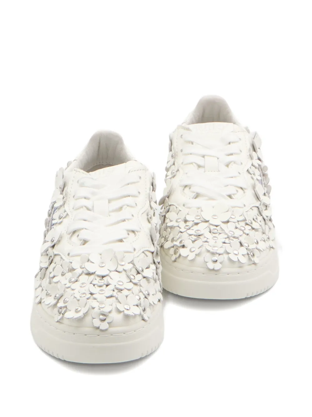 Autry Medalist Floral-embellished Sneakers In White