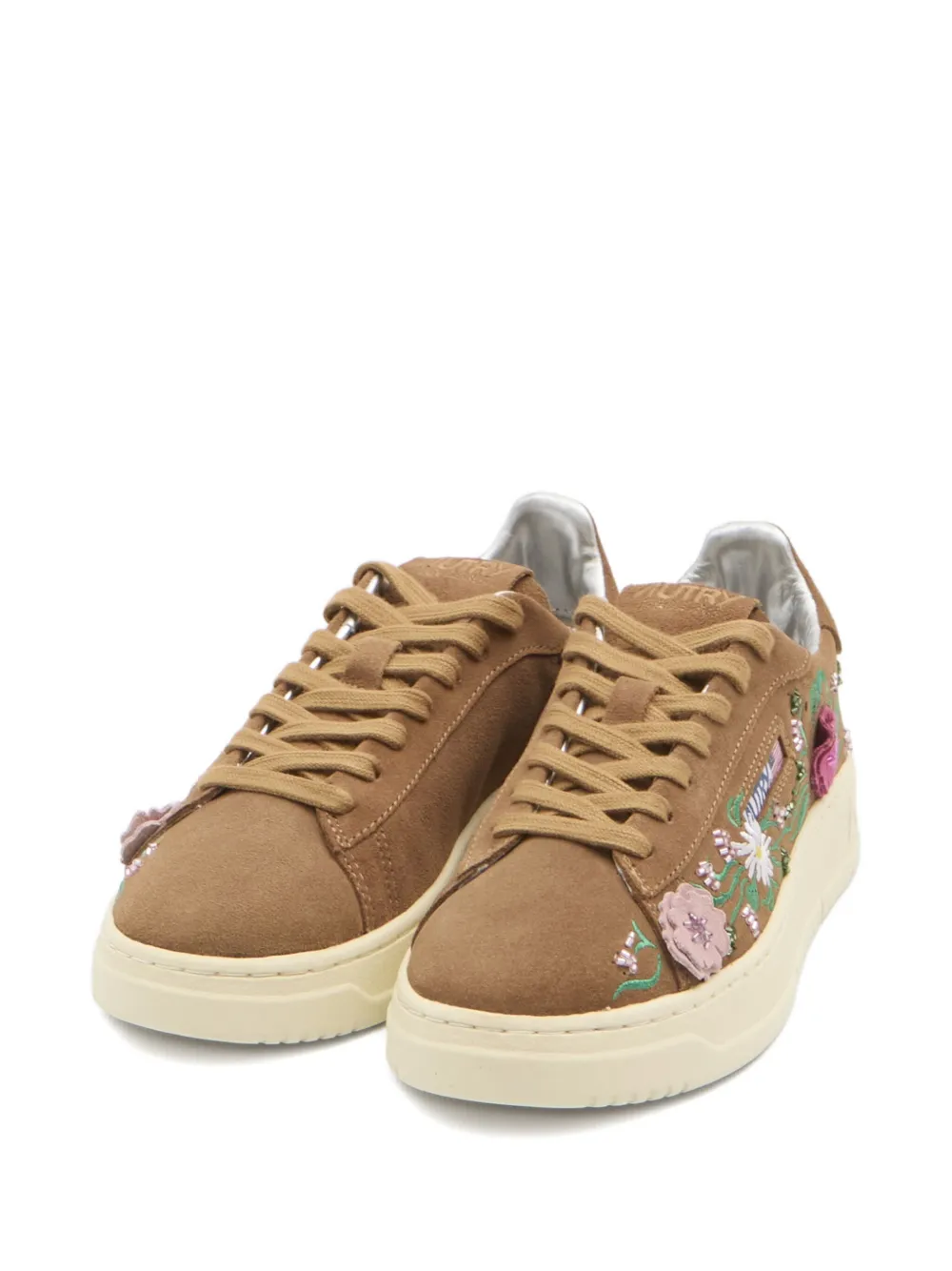 Autry floral-embroidered Dallas sneakers - Bruin