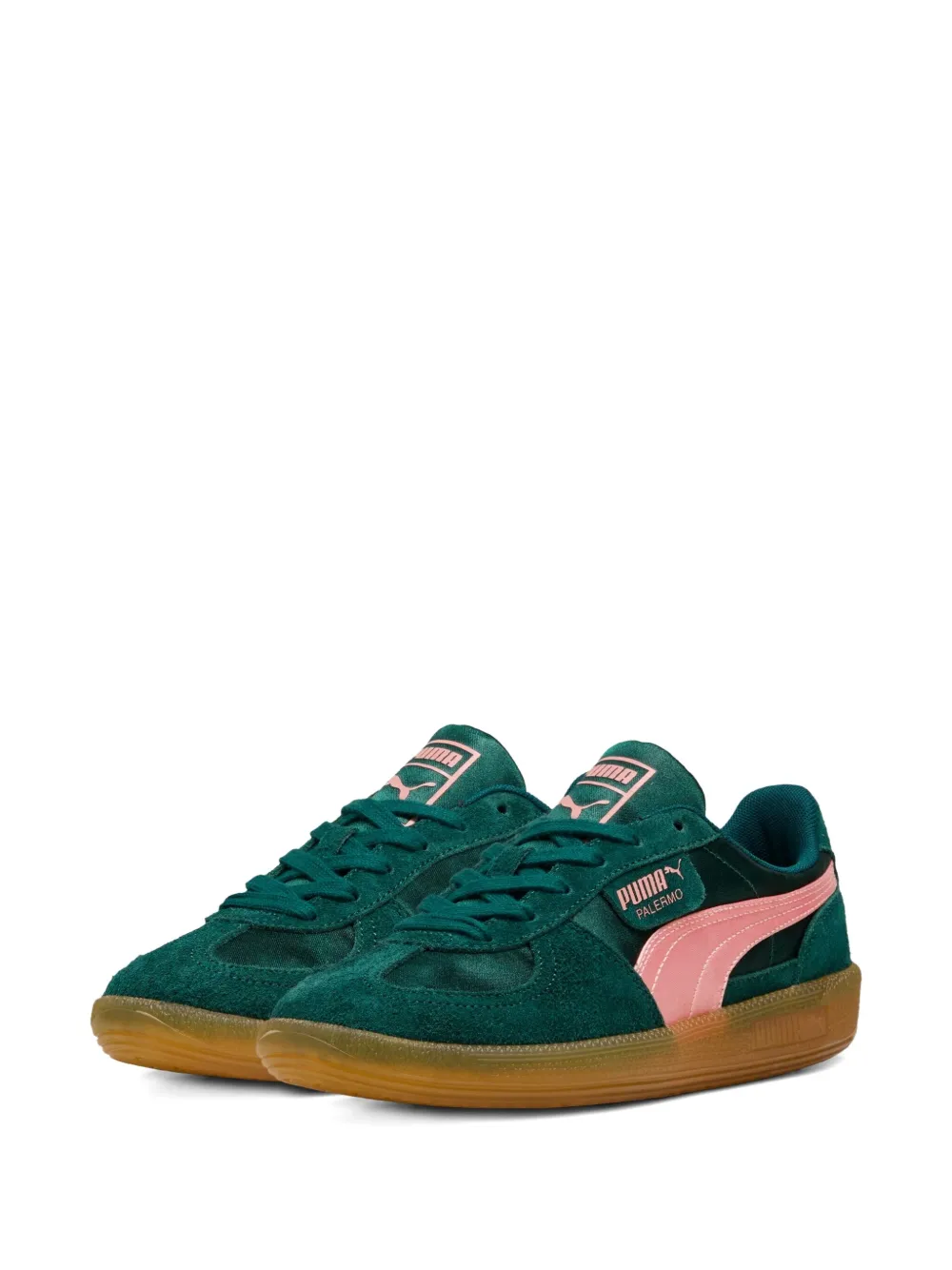 PUMA Palermo Satin Green/Pink sneakers - Groen