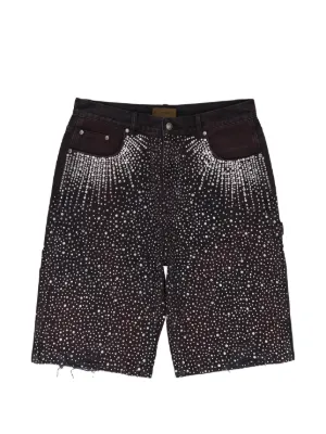 BIRTH OF ROYAL CHILD rhinestone-embellished Frayed Shorts | Purple