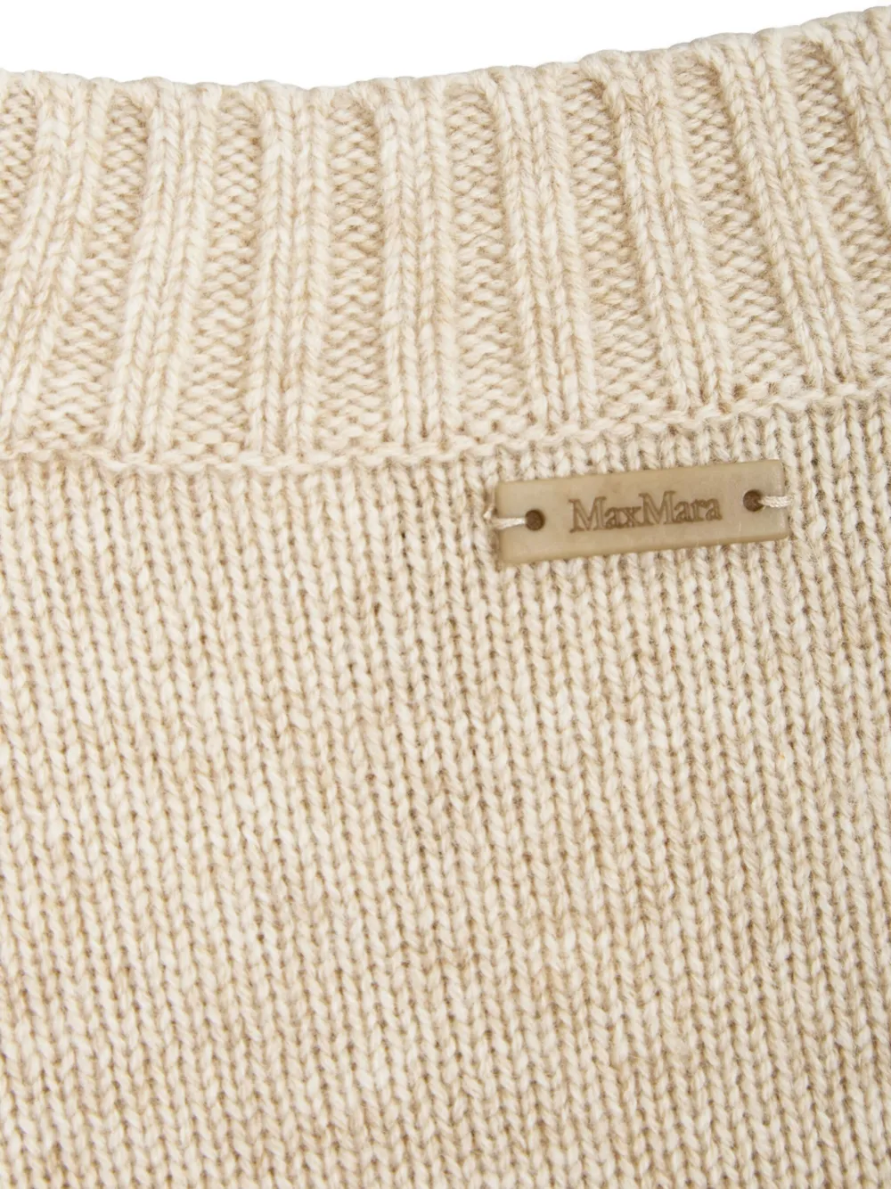 Max Mara Oversized Knitwear With Crew Neck And Buttons In Neutral