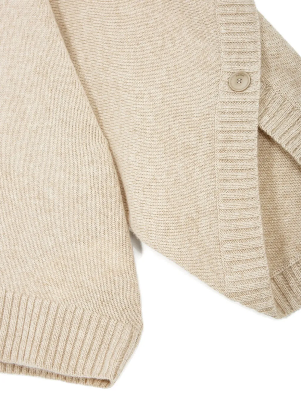Max Mara Oversized Knitwear With Crew Neck And Buttons In Neutral