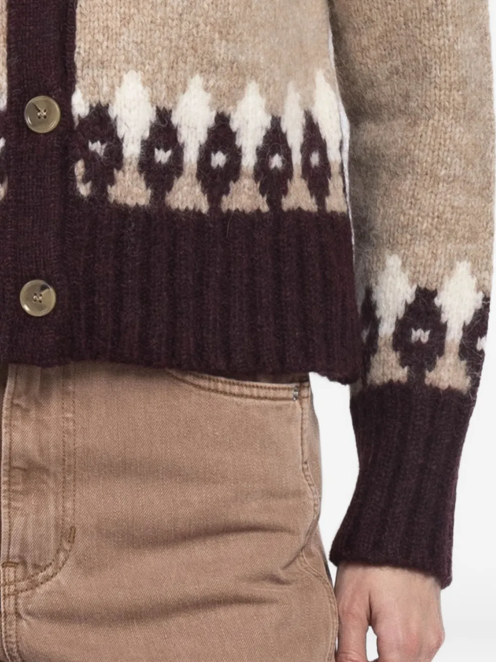 Veronica Beard Christina Fair Isle vest met knopen met patroon Beige