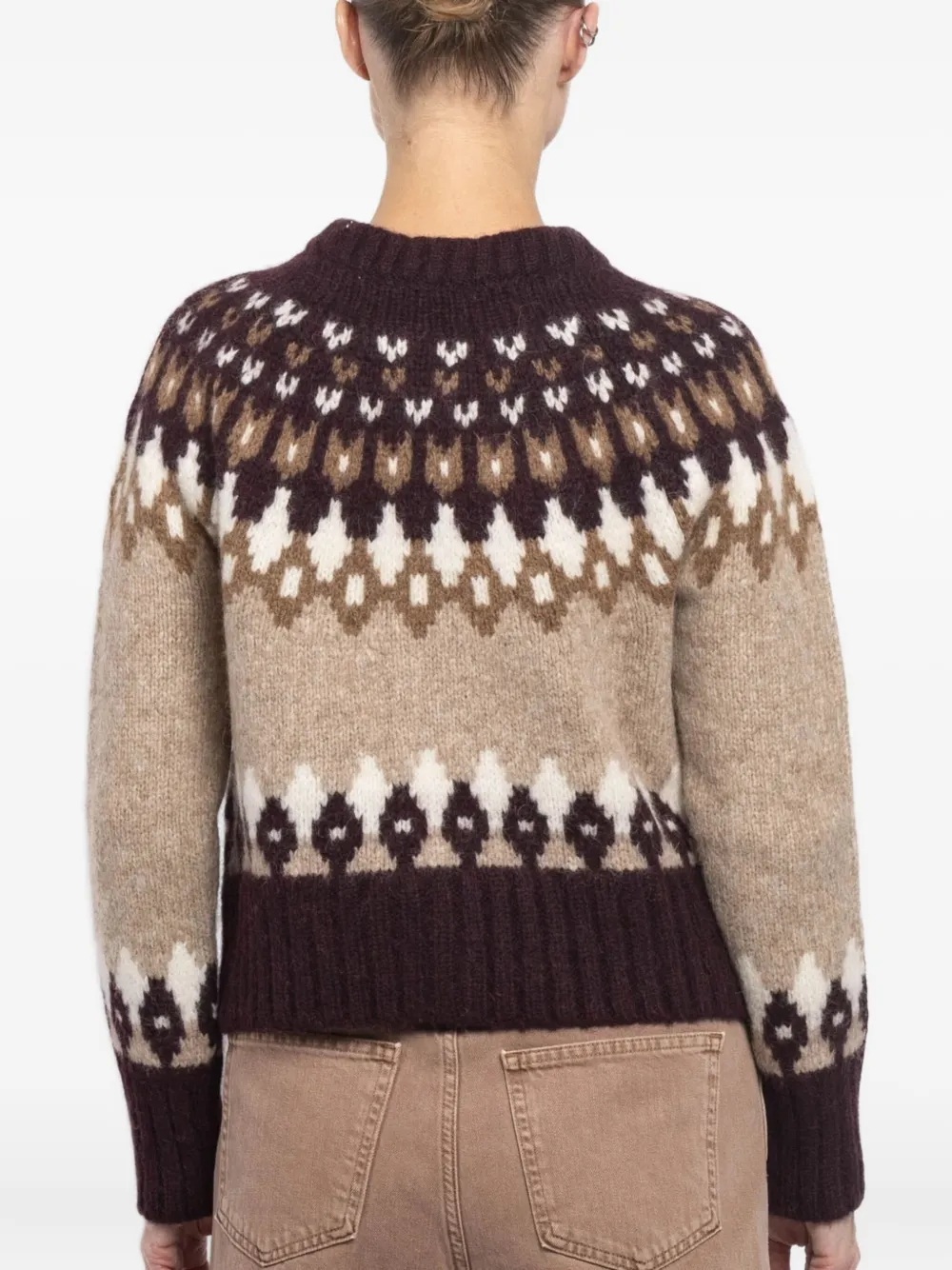 Veronica Beard Christina Fair Isle vest met knopen met patroon Beige