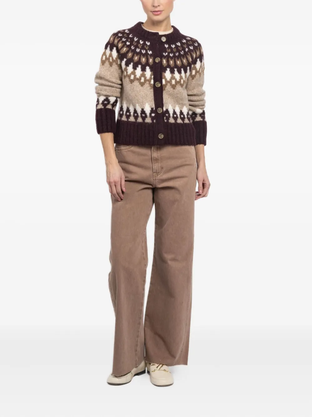 Veronica Beard Christina Fair Isle patterned button cardigan | Cardigans | Image 2