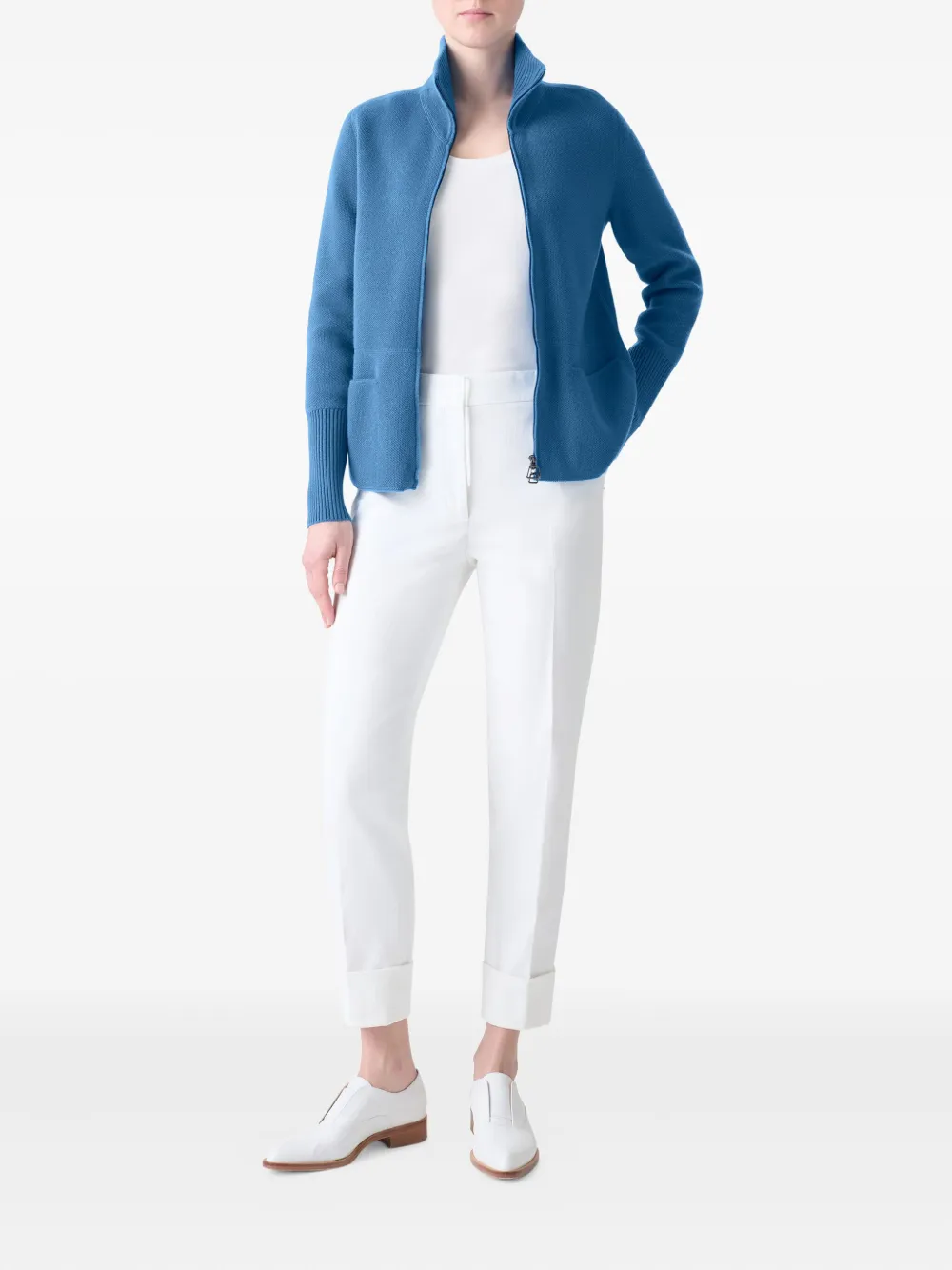 Akris Zip-fastening Cardigan In Blue