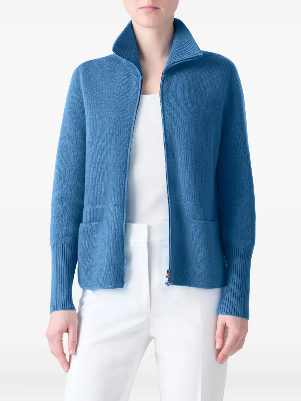Akris Zip-fastening Cardigan In Blue