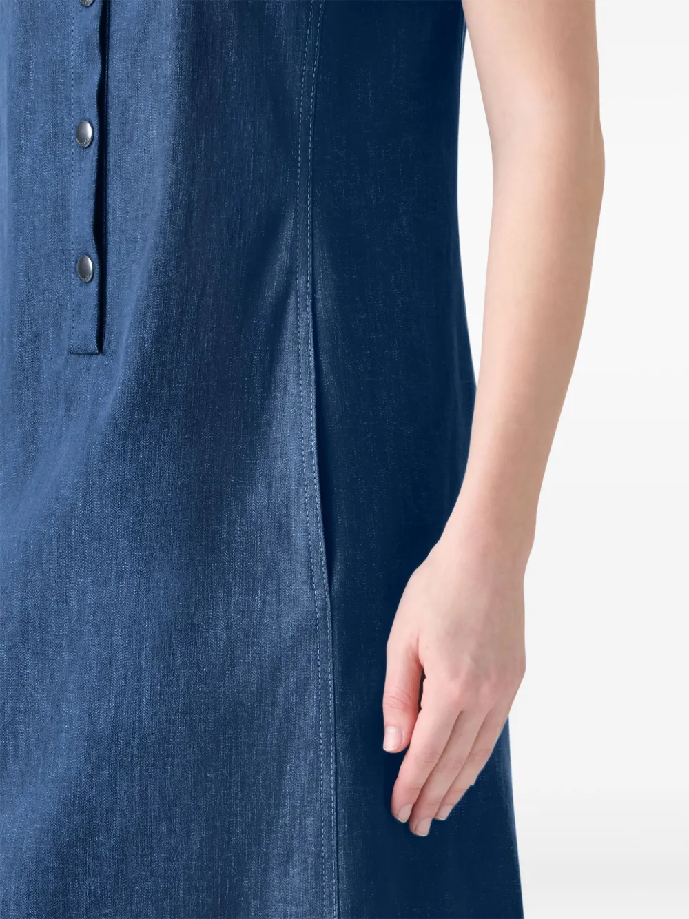 Akris Buttoned Collared Mini Dress In Blue